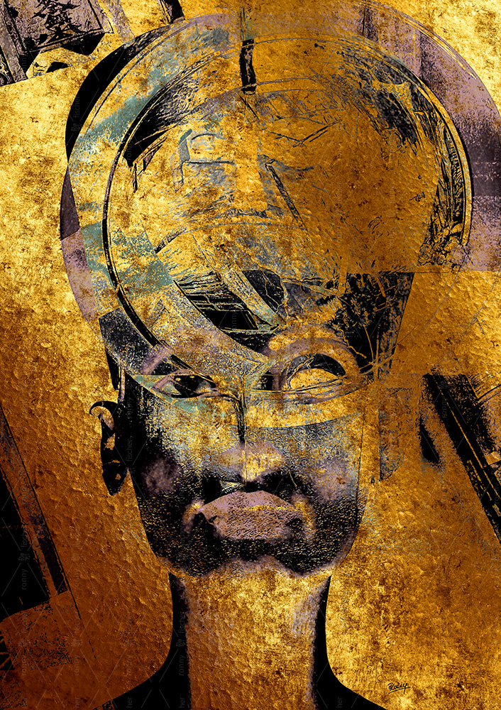 "Makeup mirror - Gold" - Digital art by Ronny Fischer