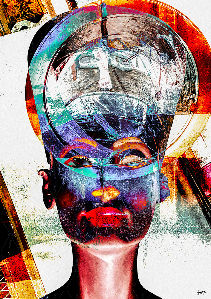 "Makeup mirror" - Digital collage artwork by Ronny Fischer