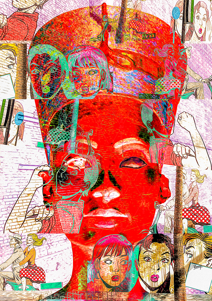 "Astonished faces" - Digital collage artwork by Ronny Fischer