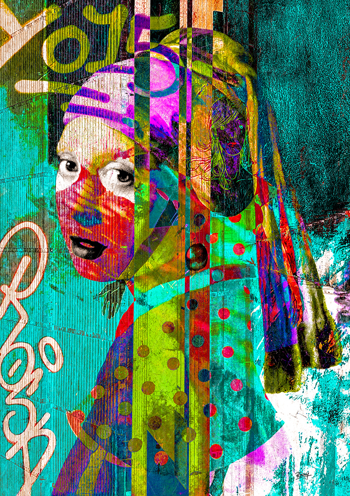 "Polka dot dress" - Digital collage artwork by Ronny Fischer