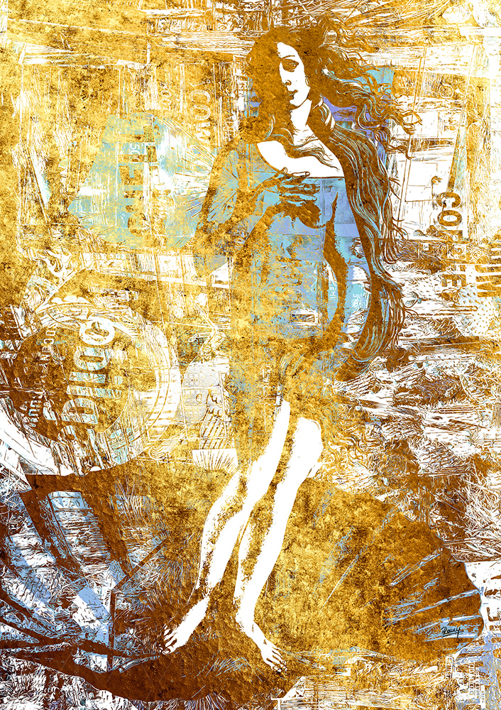 "Shell Venus shell - Gold" - Digital art by Ronny Fischer