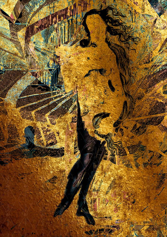 "Black stockings - Gold" - Digital art by Ronny Fischer