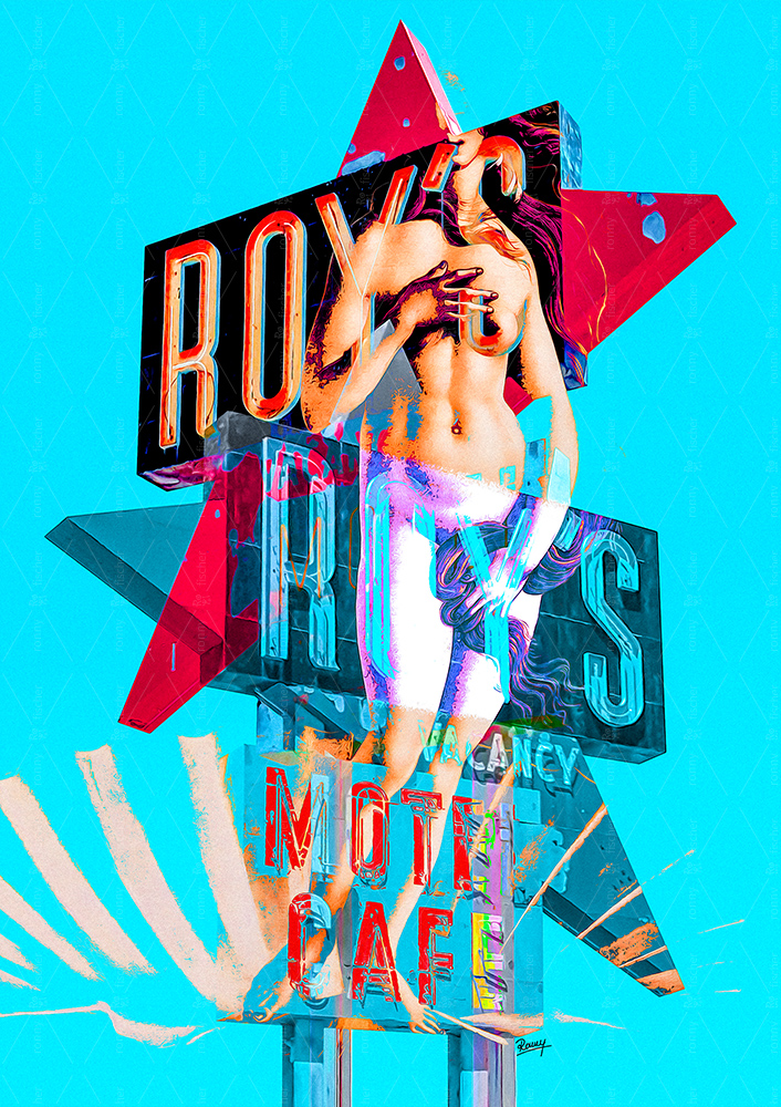 "Roy's Motel" - Digital collage artwork by Ronny Fischer