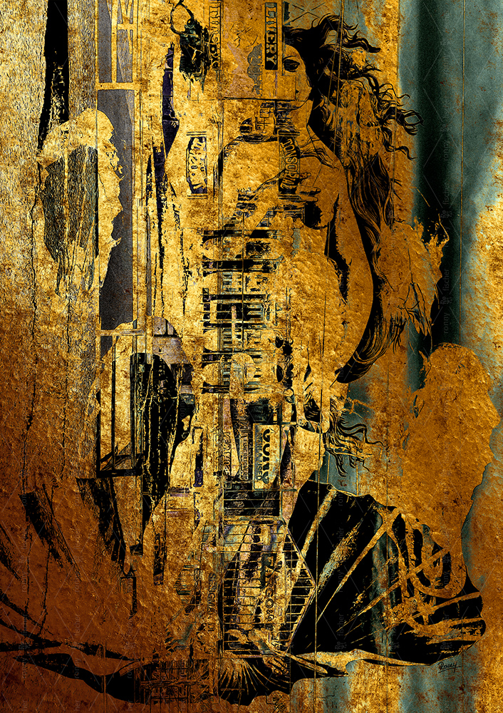 "Storefront ghost - Gold" - Digital art by Ronny Fischer
