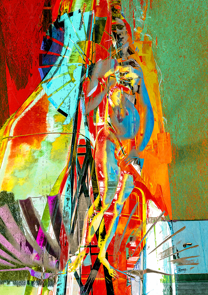 "Wind wheel" - Digital collage artwork by Ronny Fischer